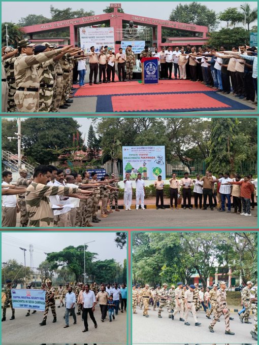 Swachhta Pakhwada-2024 was inaugurated at BDL with Oath taking ceremony and march past