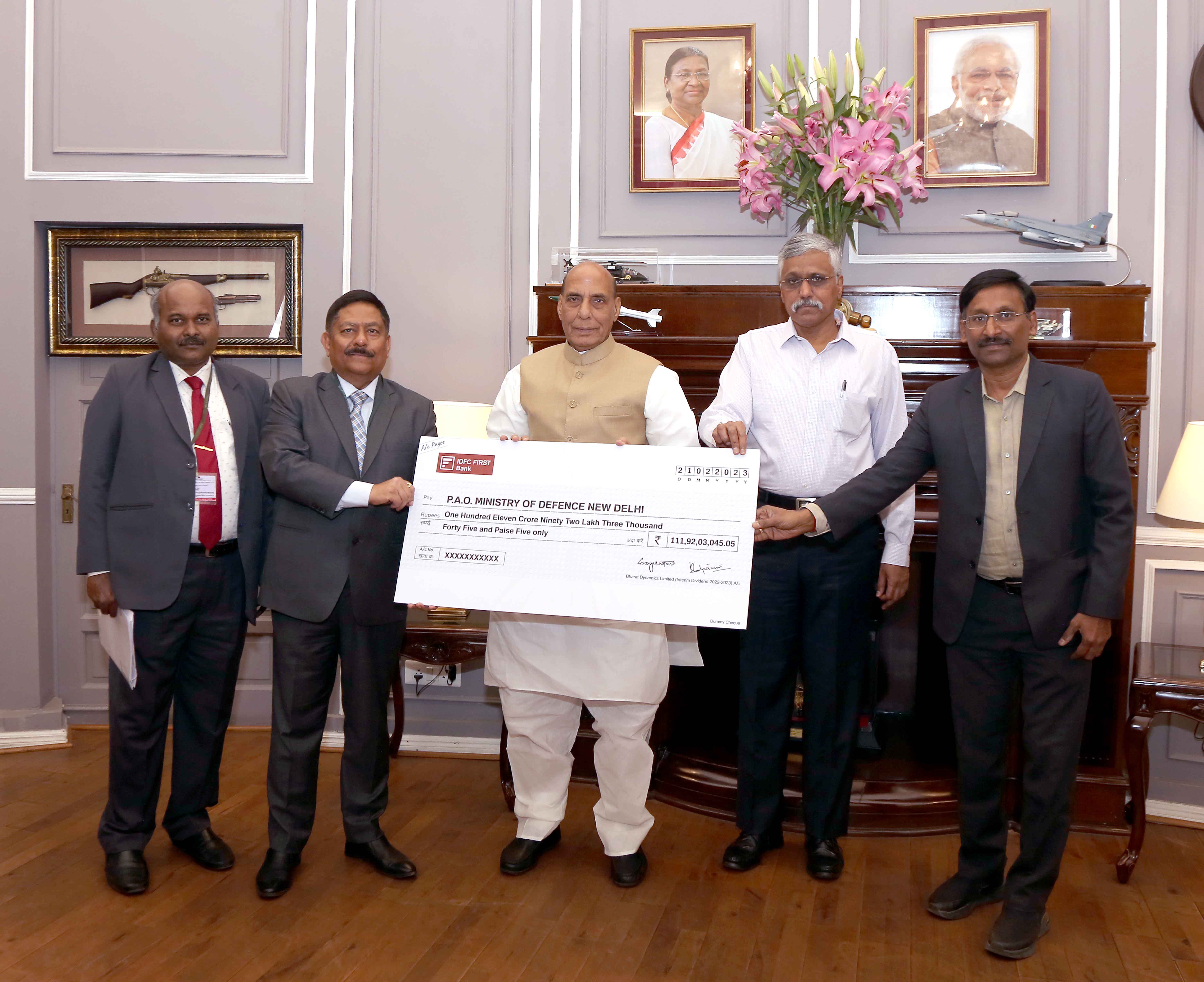 BDL pays Interim Dividend to Government FY 2022-23