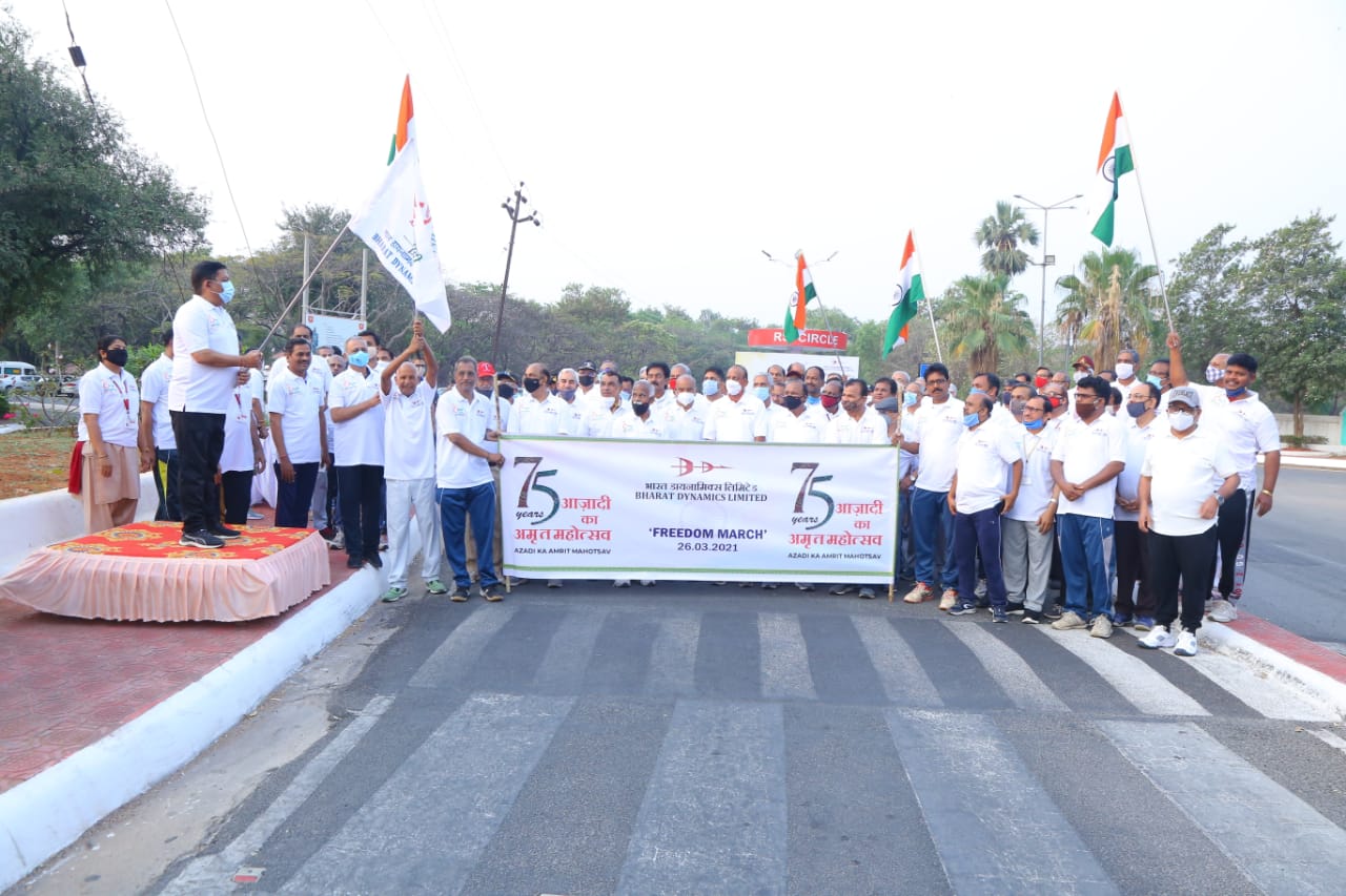 ”Azadi ka Amrit Mahotsav” begins at BDL – ‘Freedom March’ with War Veterans and lecture on Employability skills for students organized