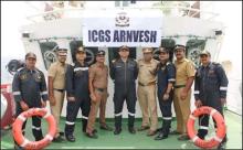 Image of Joint Coastal patrol with marine Police onboard ICGS Arnvesh